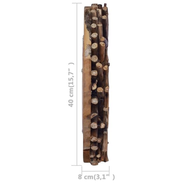 vidaXL vægspejl 40 cm teak rund