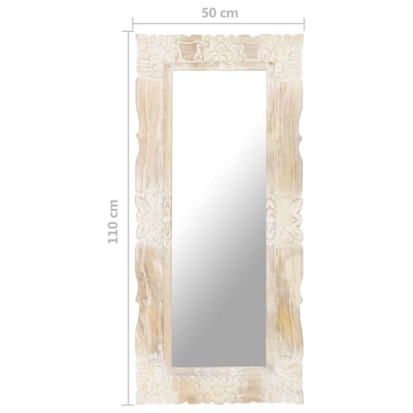 vidaXL Speil hvit 110x50 cm heltre mango