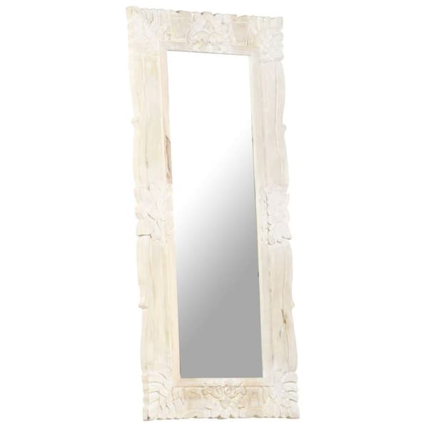 vidaXL Spegel vit 110x50 cm massivt mangoträ