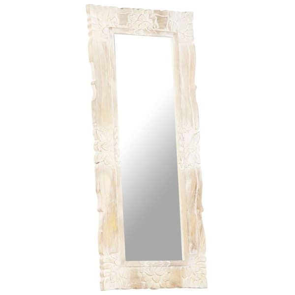 vidaXL Speil hvit 110x50 cm heltre mango