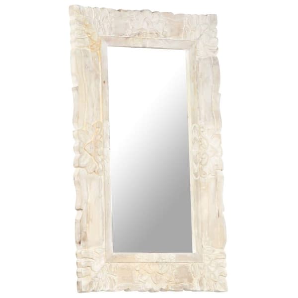 vidaXL Spegel vit 80x50 cm massivt mangoträ