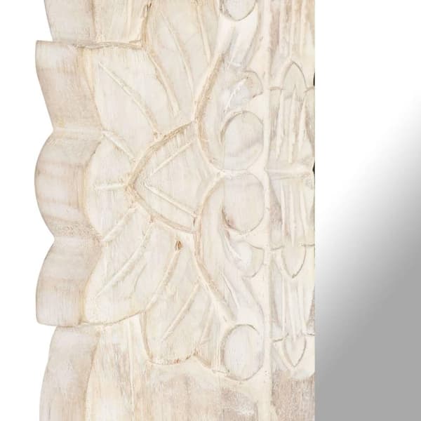 vidaXL Peili valkoinen 110x50 cm täysi mangopuu
