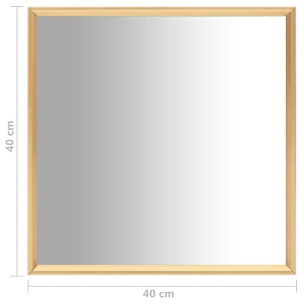 vidaXL spejl 40x40 cm guldfarvet