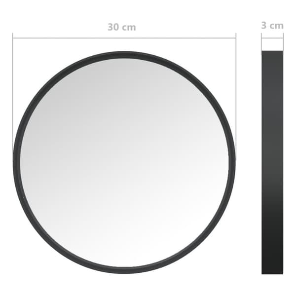 vidaXL vægspejl 30 cm sort