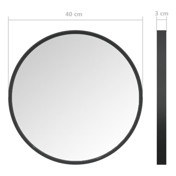 vidaXL vægspejl 40 cm sort