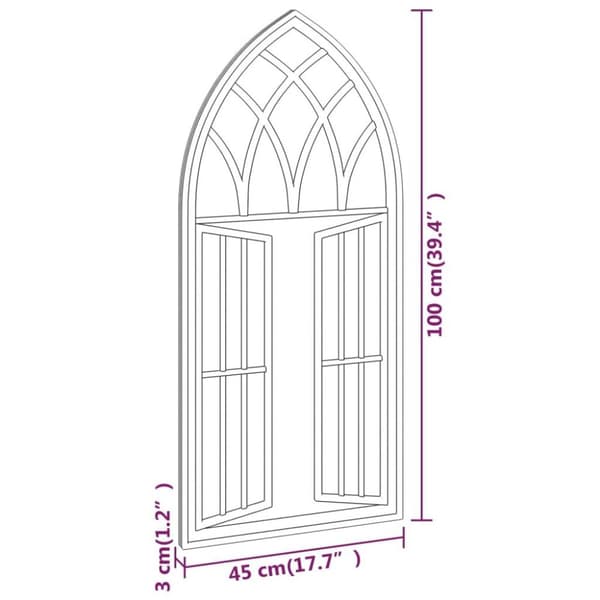 vidaXL havespejl 100x45 cm jern sandfarvet