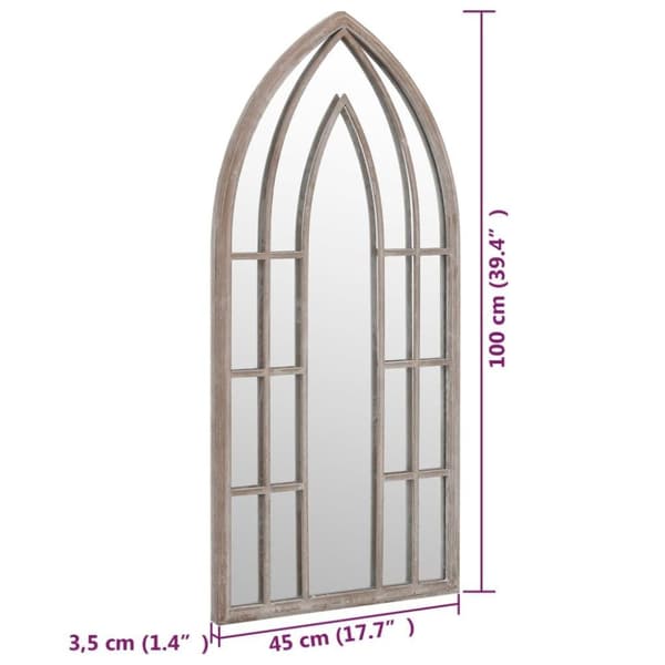 vidaXL Trädgårdsspegel sand 100x45 cm järn för utomhusbruk