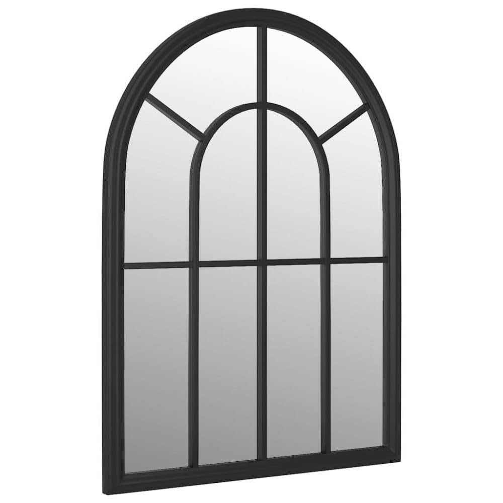 vidaXL Trädgårdsspegel svart 60x45 cm järn för utomhusbruk