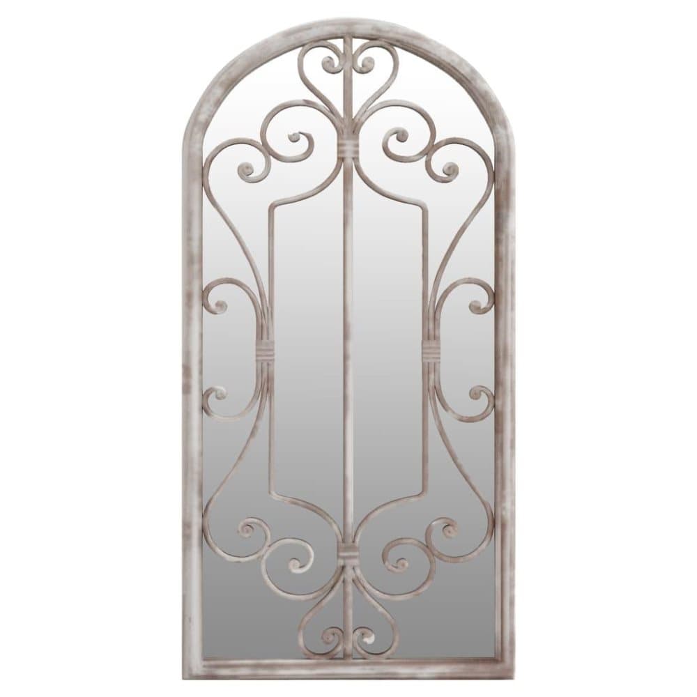 vidaXL Trädgårdsspegel sandfärgad 70x30 cm järn för utomhusbruk