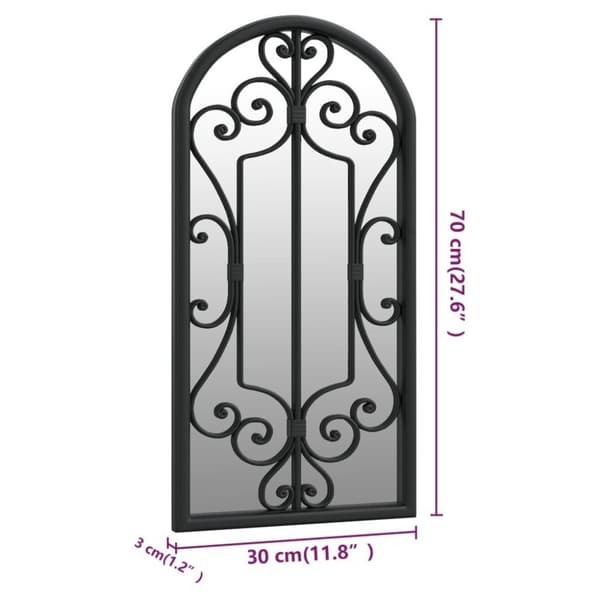 vidaXL spejl 70x30 cm jern sort