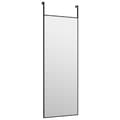 Miniatyrbild 4 av 5: vidaXL Dörrspegel svart 30x80 cm glas och aluminium