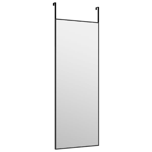 vidaXL Dörrspegel svart 30x80 cm glas och aluminium