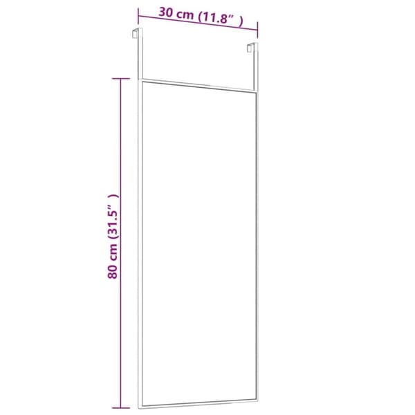vidaXL Dörrspegel svart 30x80 cm glas och aluminium