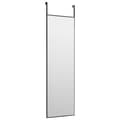Miniatyrbild 4 av 5: vidaXL Dörrspegel svart 30x100 cm glas och aluminium
