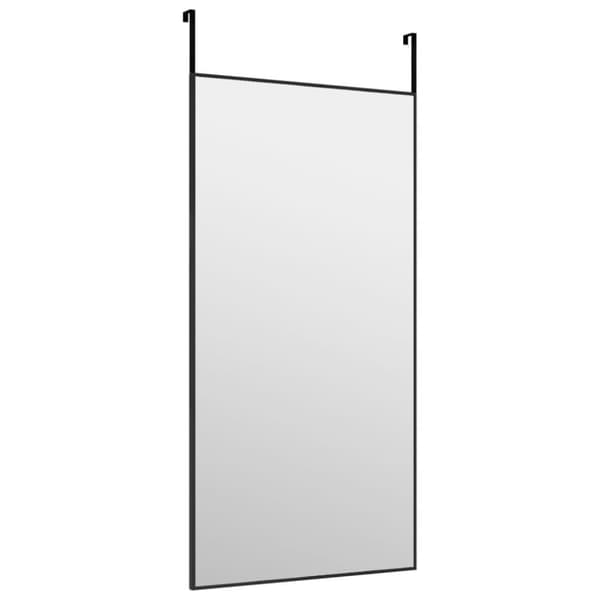 vidaXL Dörrspegel svart 40x80 cm glas och aluminium