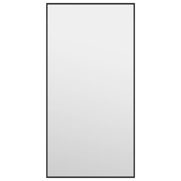 vidaXL dørspejl 30x60 cm glas og aluminium sort