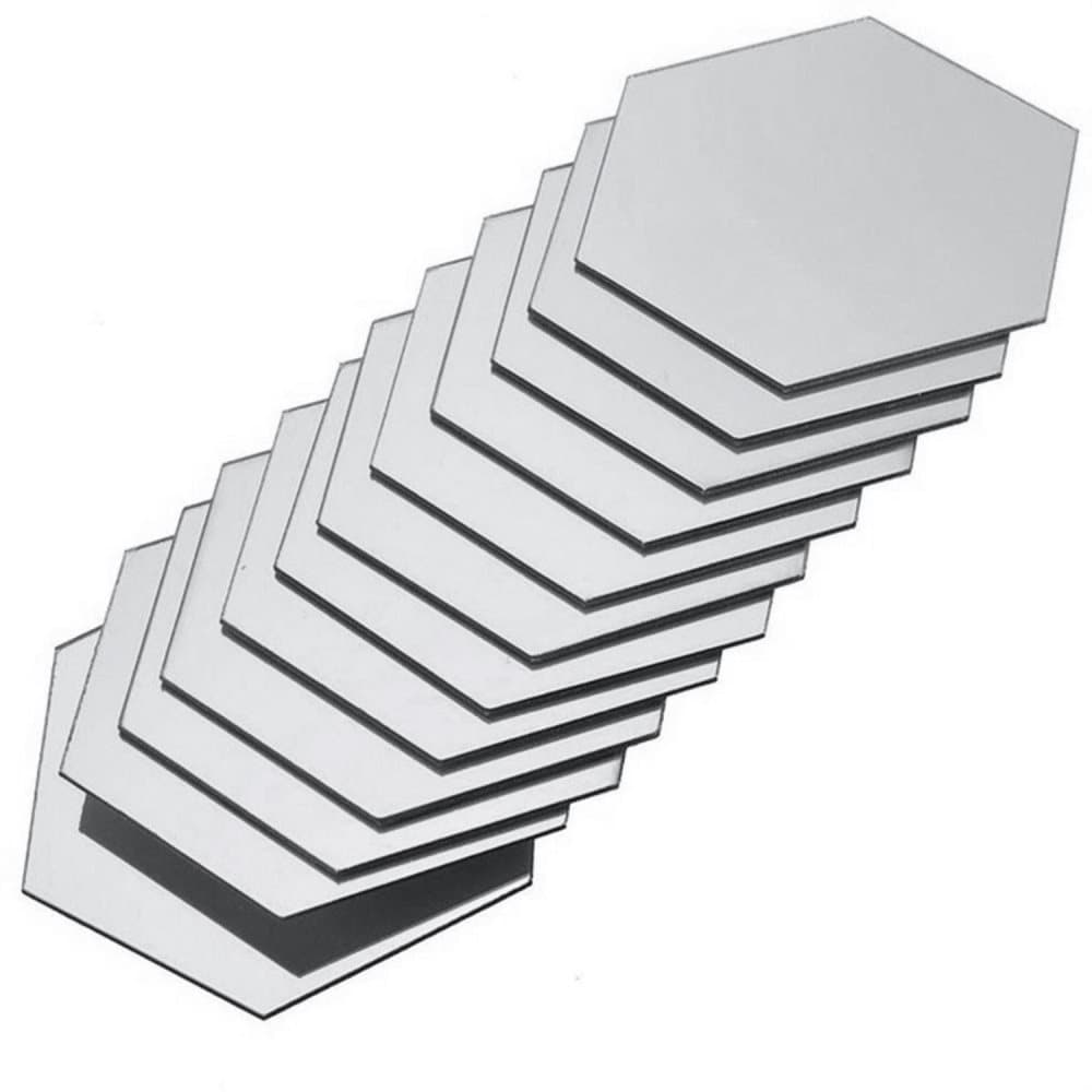 24x Självhäftande Speglar i Akryl - Silver