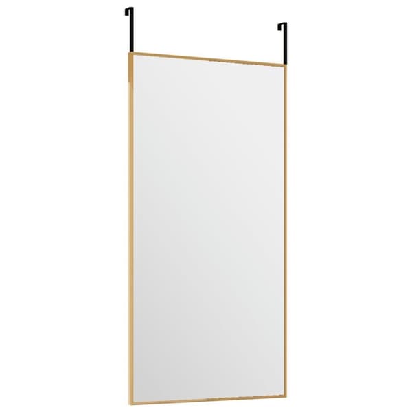 vidaXL dørspejl 30x60 cm glas og aluminium guldfarvet