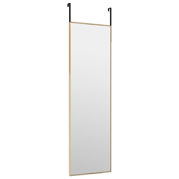 vidaXL dørspejl 30x100 cm glas og aluminium guldfarvet
