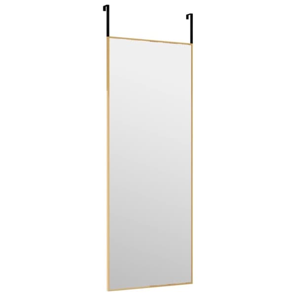 vidaXL dørspejl 30x80 cm glas og aluminium guldfarvet