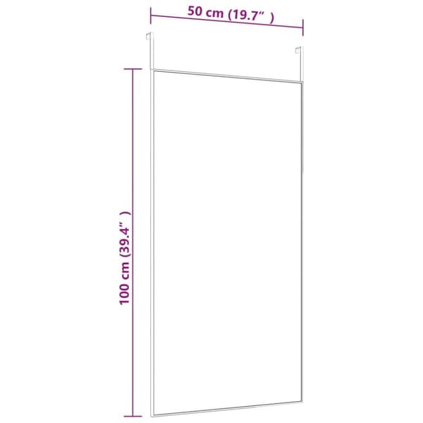 vidaXL Dörrspegel svart 50x100 cm glas och aluminium