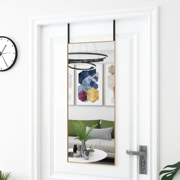 vidaXL Dörrspegel guld 40x100 cm glas och aluminium