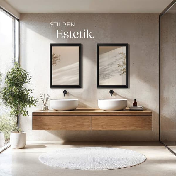 Rektangulär väggspegel Elina med plastram - 50 x 70 cm