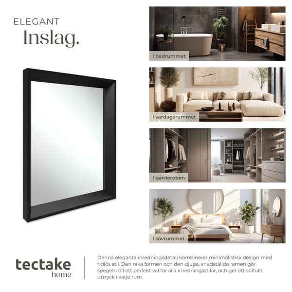 Rektangulär väggspegel Elina med plastram - 40,6 x 50,8 cm