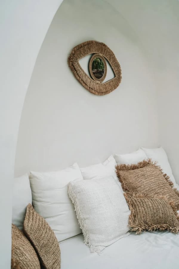 Raffia Eye Spejl - Natur - M