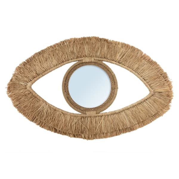 Raffia Eye Spejl - Natur - M