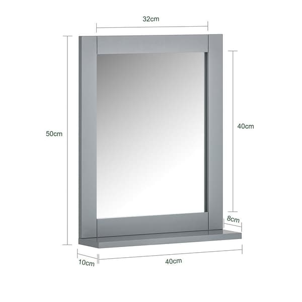 Peili, FRG129-SG, 40x10x49 cm, Hopeanharmaa
