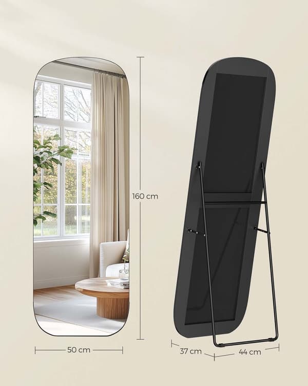 Koko vartalon peili, SONGMICS LFM029B01, 160x50 cm, Musta