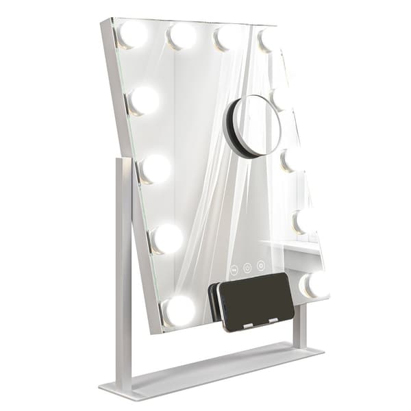 Hollywood Spegel med Belysning, 37x46 cm, Vit