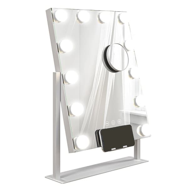 Hollywood Spegel med Belysning, 37x46 cm, Vit