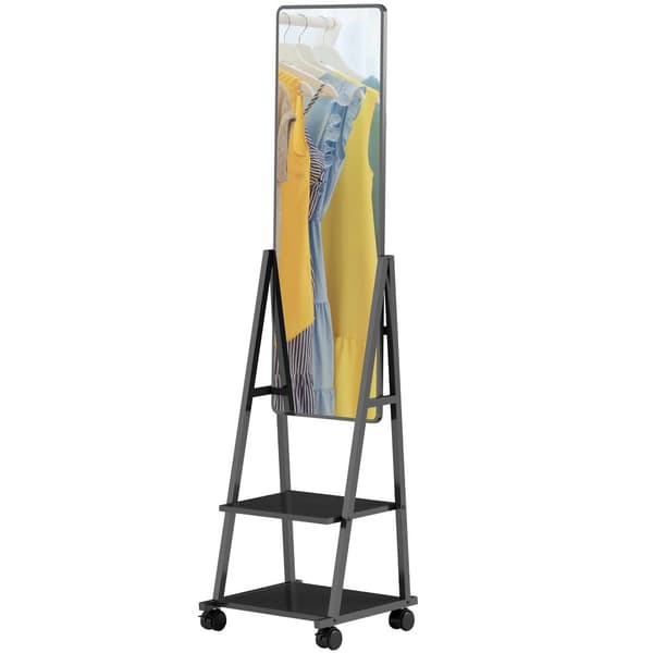 Fuldkrops Spejl, 42x155 cm, Sort