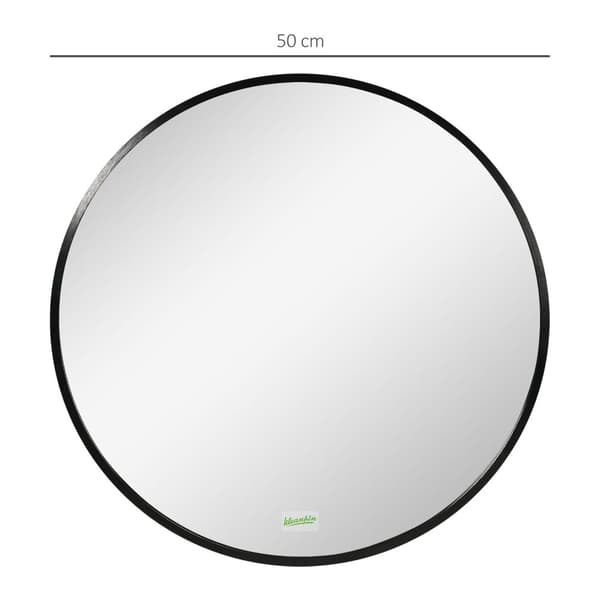 Badeværelsesspejl, Ø50 cm, Sort