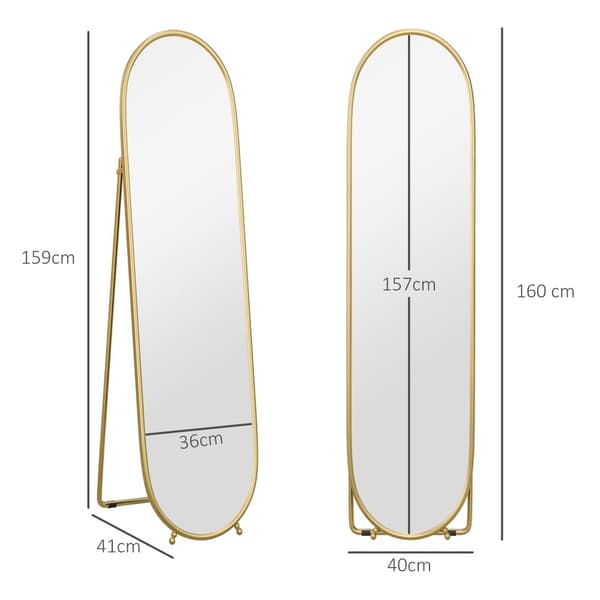 Fuldkrops Spejl, 160x40 cm, Guld