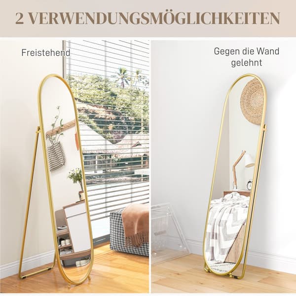 Fuldkrops Spejl, 160x40 cm, Guld