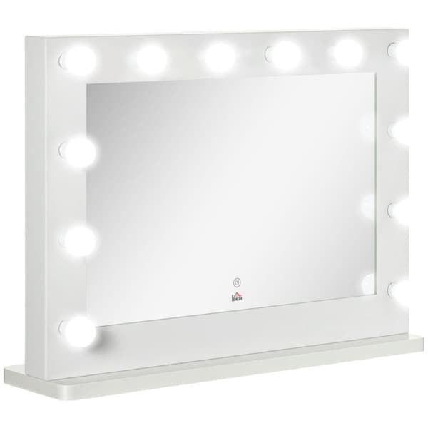 Makeup Spejl, Hollywood, 80x60 cm, Hvid