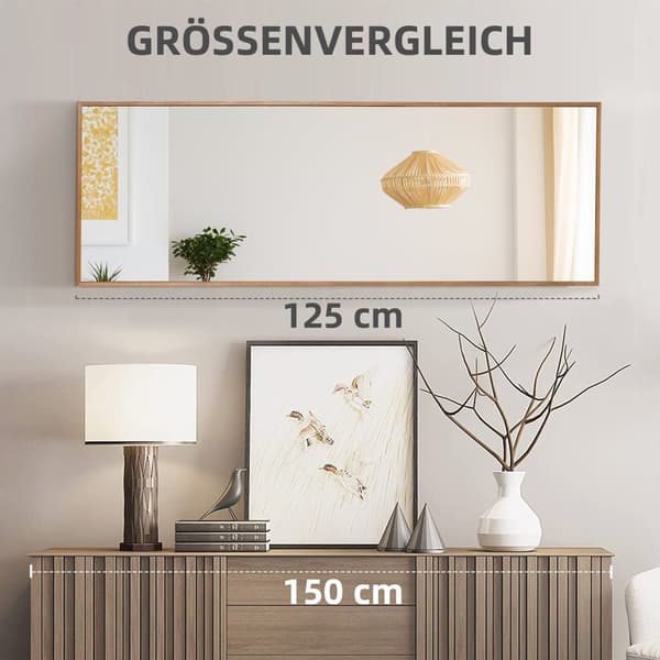 Fuldkrops Spejl, 125x45 cm, Natur