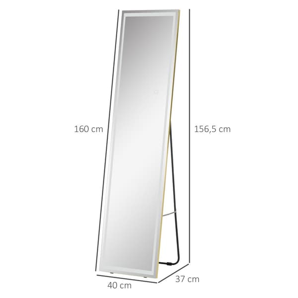 Väggspegel, 40x37x156.5 cm, Silver Guld