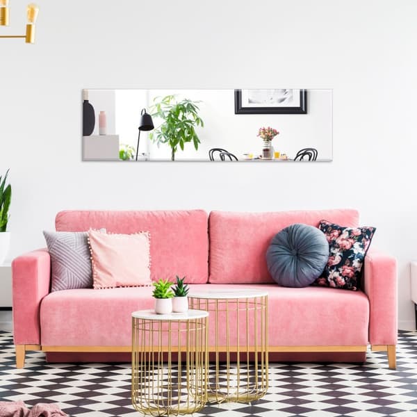 Fuld længde Rektangulær Rammeless Spejl, 110x38 cm, Sølvfarvet