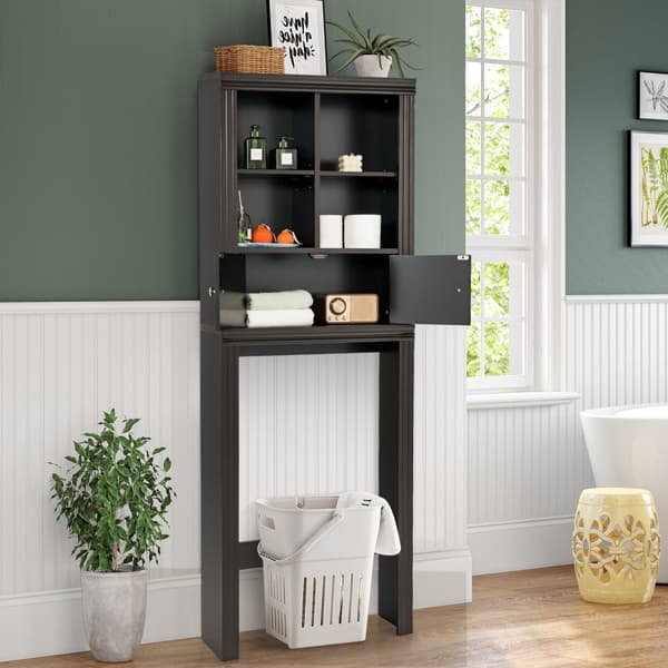 Opbevaringsskab over toilettet, 24x8x65 cm, Brun