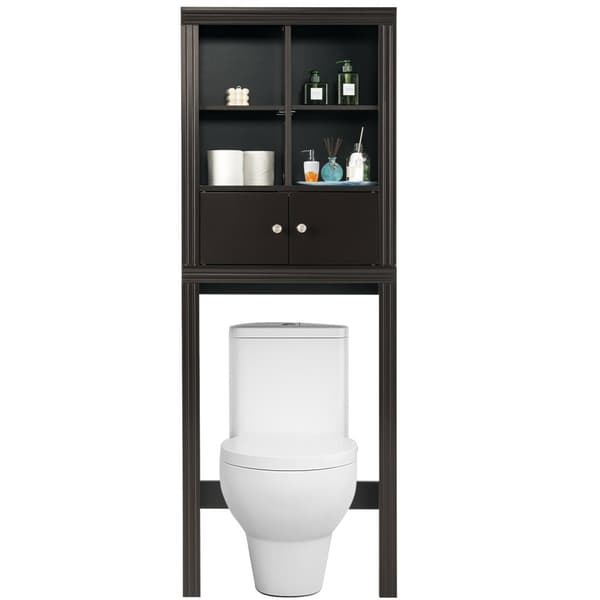 Opbevaringsskab over toilettet, 24x8x65 cm, Brun