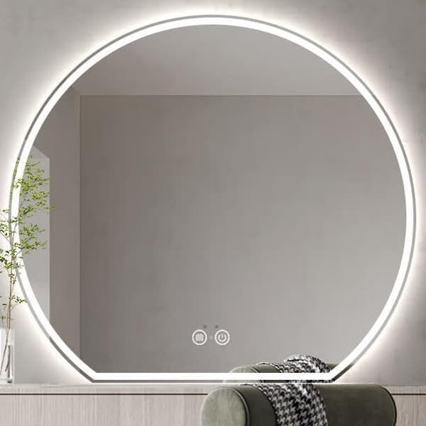 LED Badeværelsesspejl, 60x54 cm, Sølv