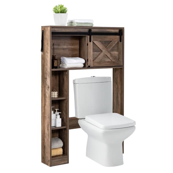 WC-kaappi, 84x17x128 cm, ruskea