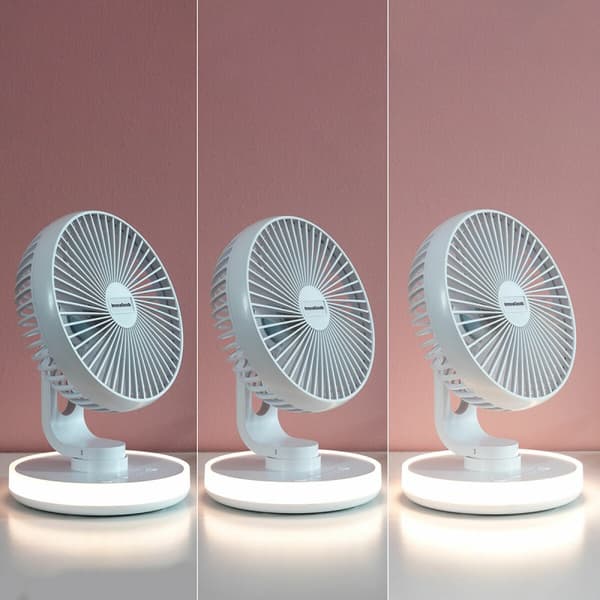 Laddningsbar Skrivbordsfläkt med LED FanLed InnovaGoods Ø6,6'' 4000 mAh