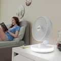 Miniatyrbild 9 av 11: Laddningsbar Skrivbordsfläkt med LED FanLed InnovaGoods Ø6,6'' 4000 mAh