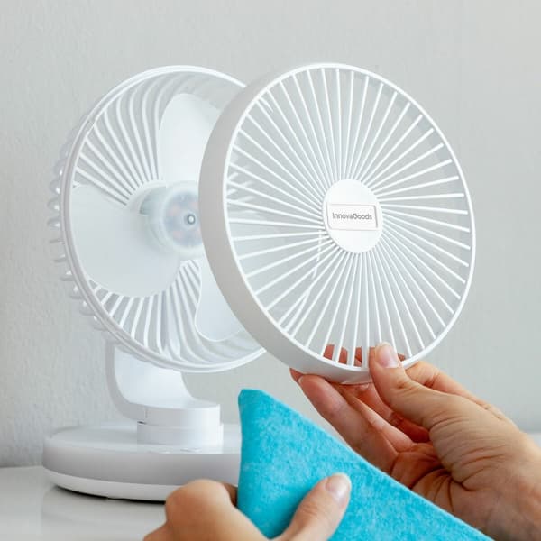 Laddningsbar Skrivbordsfläkt med LED FanLed InnovaGoods Ø6,6'' 4000 mAh