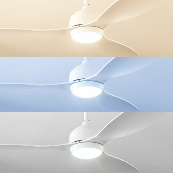 Takfläkt med LED-ljus och 3 ABS-blad Flaled InnovaGoods Vit 36 W 52" Ø132 cm